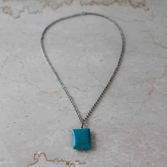 Necklace with Turquoise Pendant - Picture 4 of 5